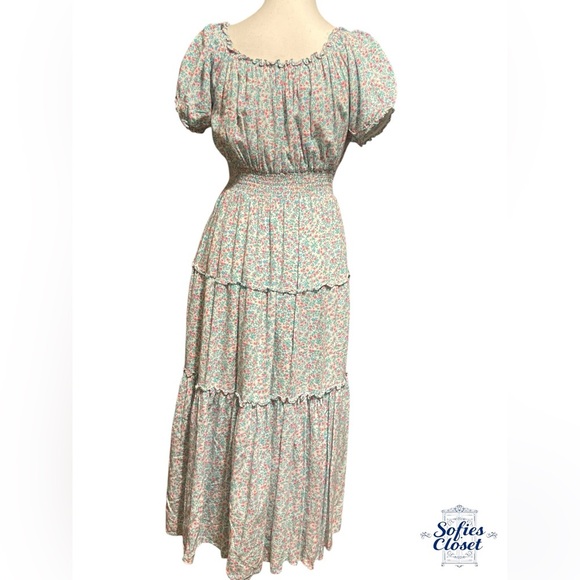 J. Crew Blue Puff Sleeve Midi Dress   BIN #6 - Picture 4 of 7